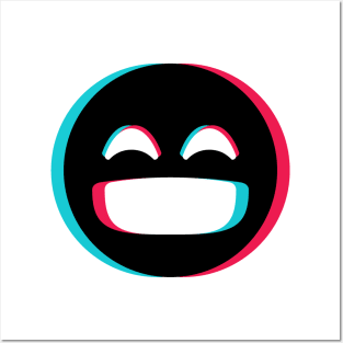 TikTok laughing emoji smiley Black Posters and Art